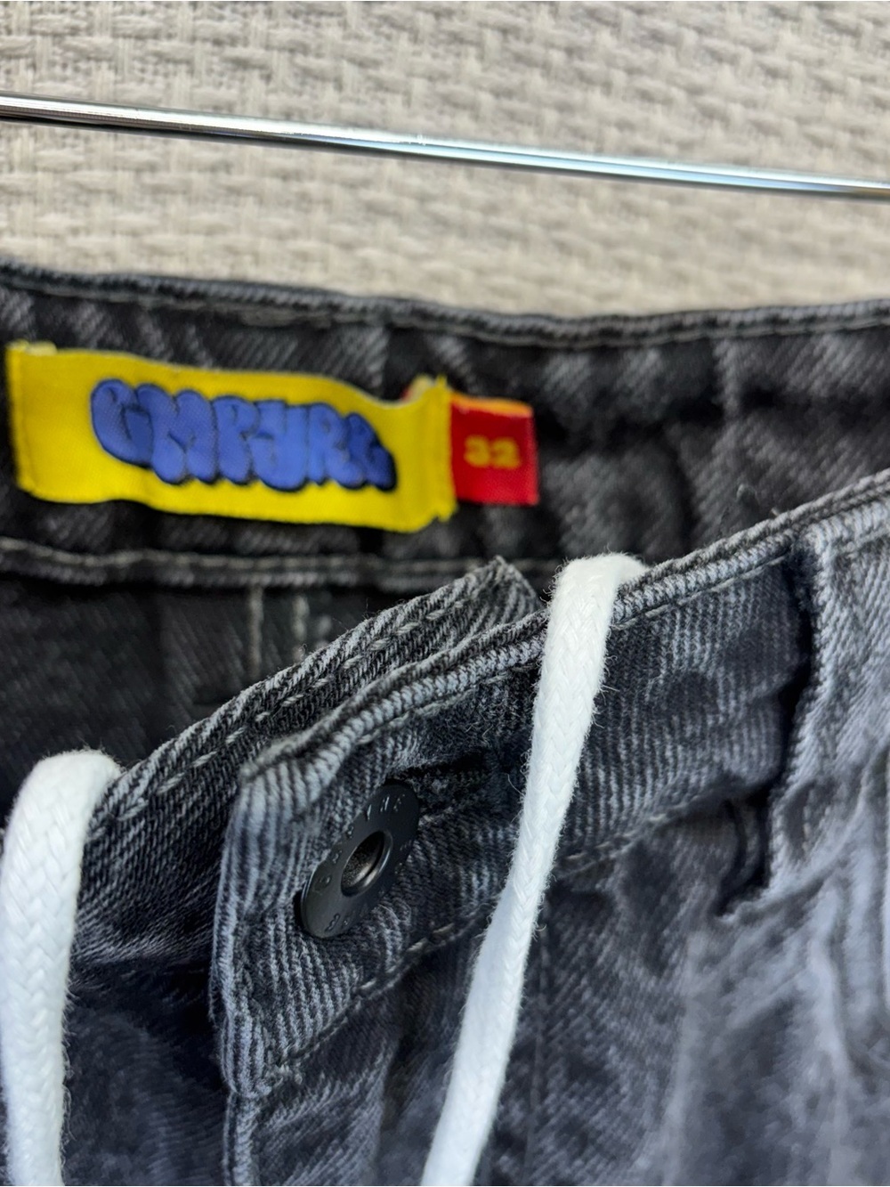 Empyre Jeans Mens 32 Denim Black Outdoor Streetwear Y2K Relaxed Baggy Hip Hop - Picture 6 of 11